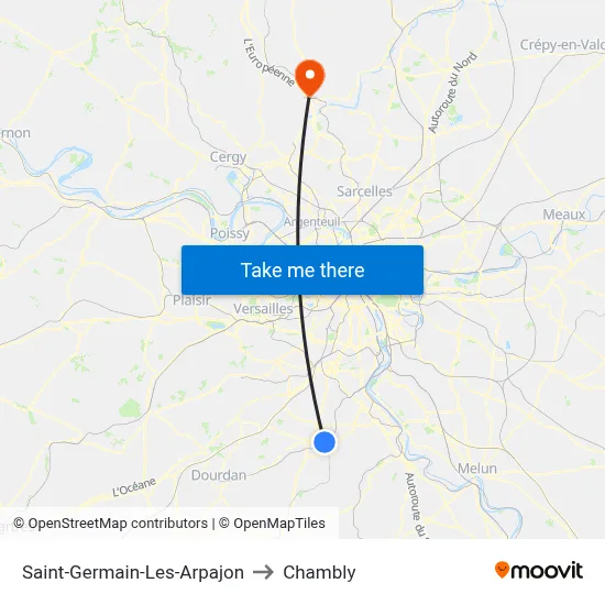 Saint-Germain-Les-Arpajon to Chambly map