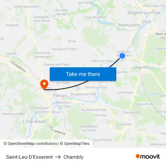 Saint-Leu-D'Esserent to Chambly map