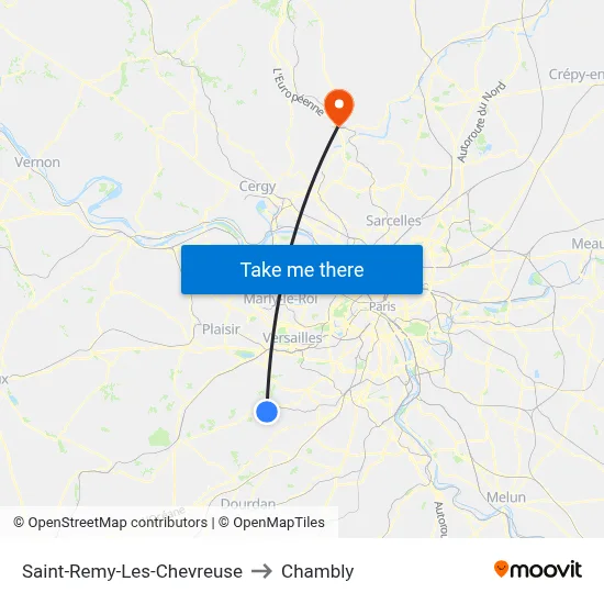 Saint-Remy-Les-Chevreuse to Chambly map