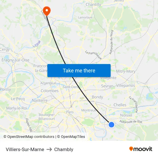 Villiers-Sur-Marne to Chambly map
