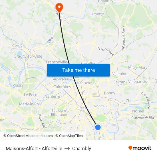 Maisons-Alfort - Alfortville to Chambly map