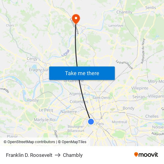 Franklin D. Roosevelt to Chambly map