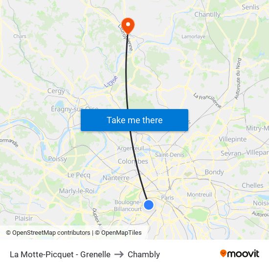 La Motte-Picquet - Grenelle to Chambly map