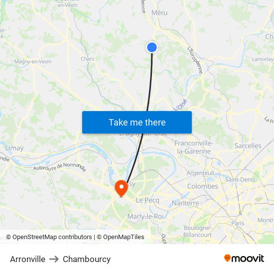 Arronville to Chambourcy map