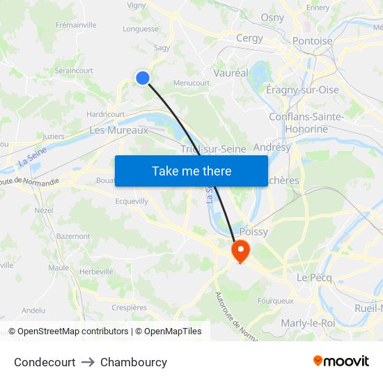 Condecourt to Chambourcy map