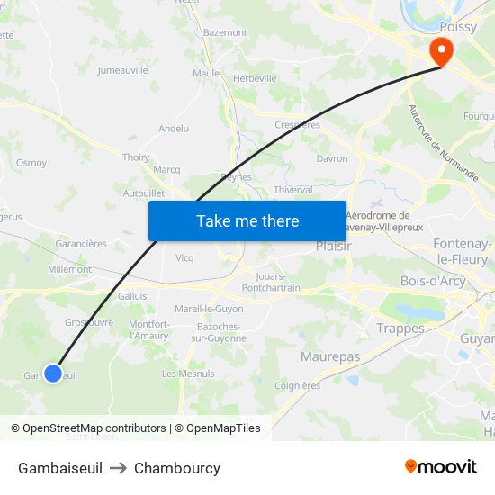 Gambaiseuil to Chambourcy map