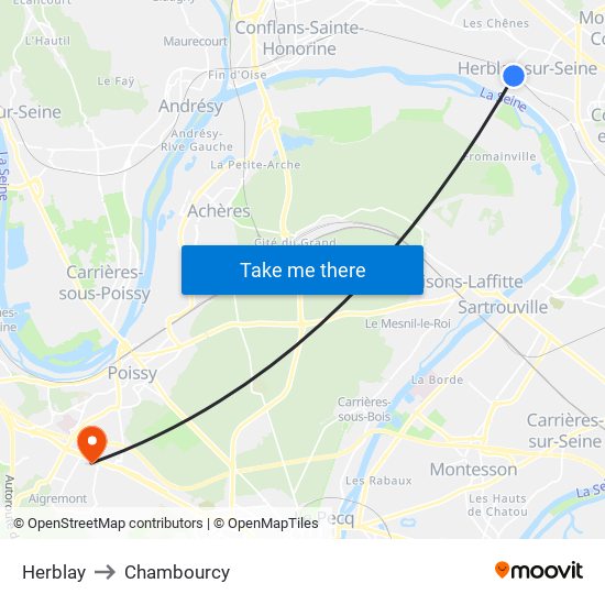 Herblay to Chambourcy map