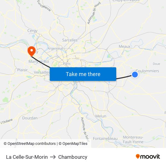 La Celle-Sur-Morin to Chambourcy map