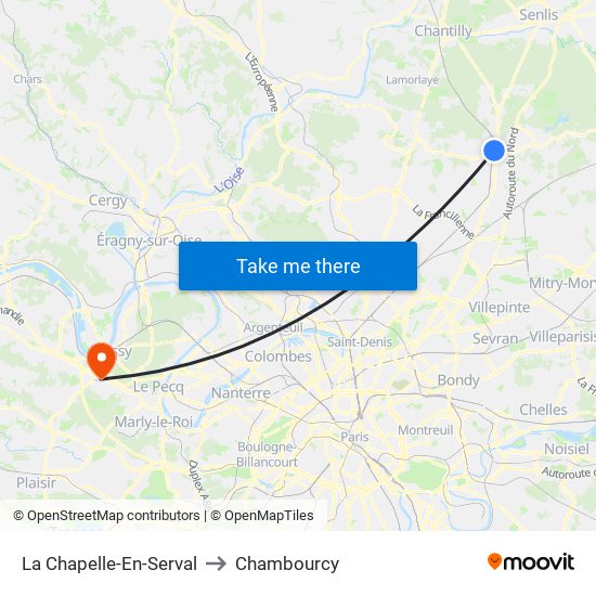 La Chapelle-En-Serval to Chambourcy map