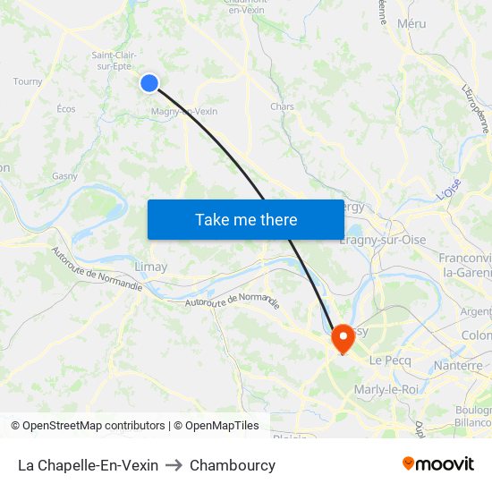 La Chapelle-En-Vexin to Chambourcy map