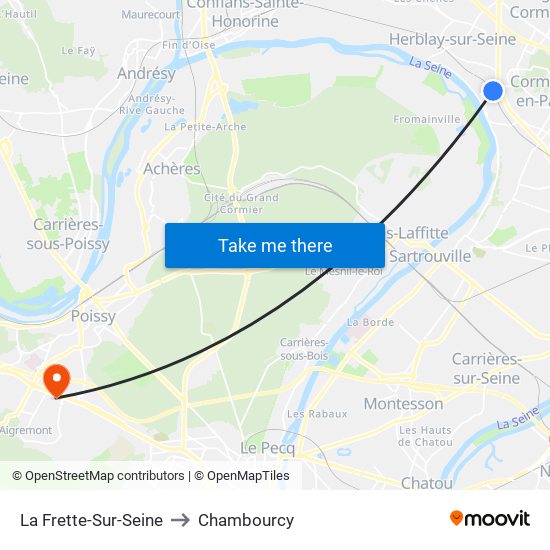 La Frette-Sur-Seine to Chambourcy map