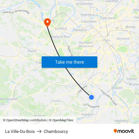 La Ville-Du-Bois to Chambourcy map