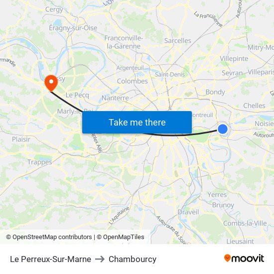 Le Perreux-Sur-Marne to Chambourcy map