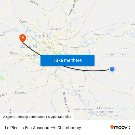 Le Plessis-Feu-Aussoux to Chambourcy map