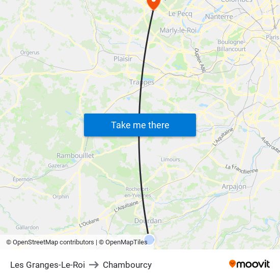 Les Granges-Le-Roi to Chambourcy map