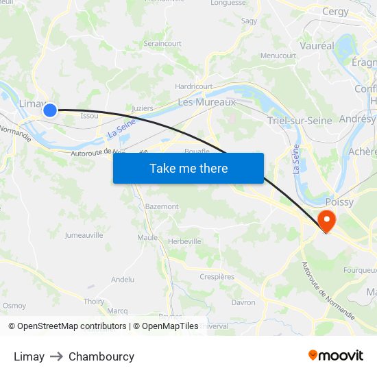 Limay to Chambourcy map