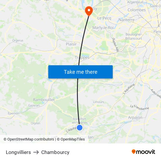 Longvilliers to Chambourcy map