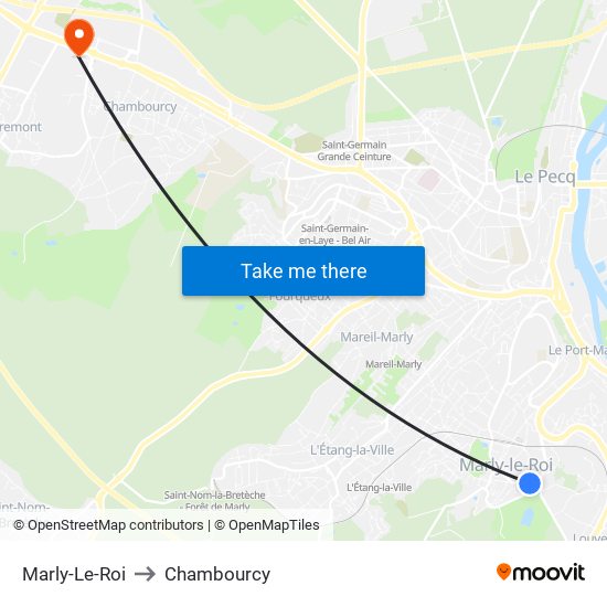 Marly-Le-Roi to Chambourcy map