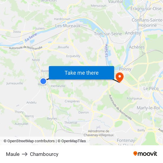 Maule to Chambourcy map
