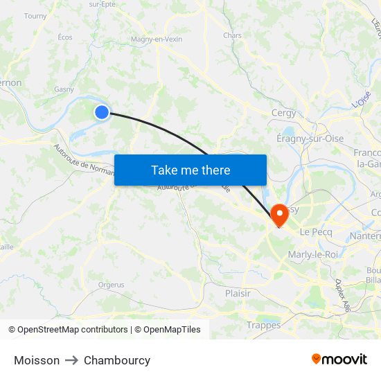 Moisson to Chambourcy map
