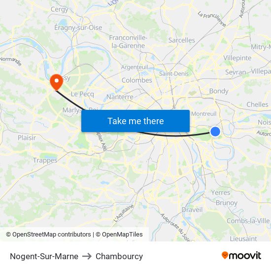 Nogent-Sur-Marne to Chambourcy map