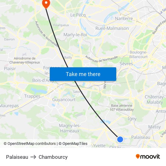 Palaiseau to Chambourcy map