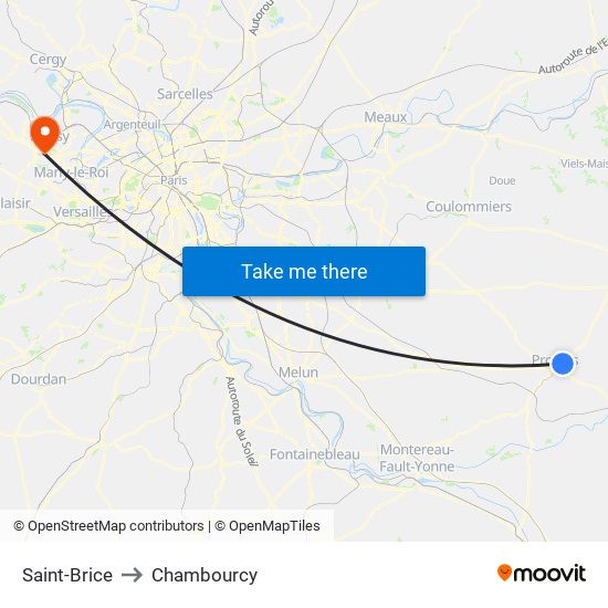 Saint-Brice to Chambourcy map