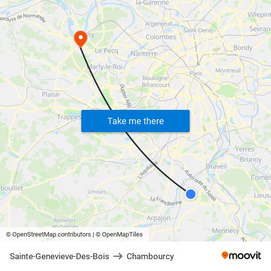 Sainte-Genevieve-Des-Bois to Chambourcy map