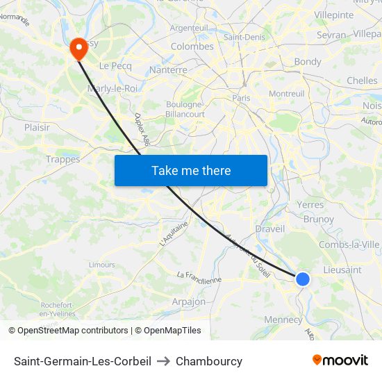 Saint-Germain-Les-Corbeil to Chambourcy map