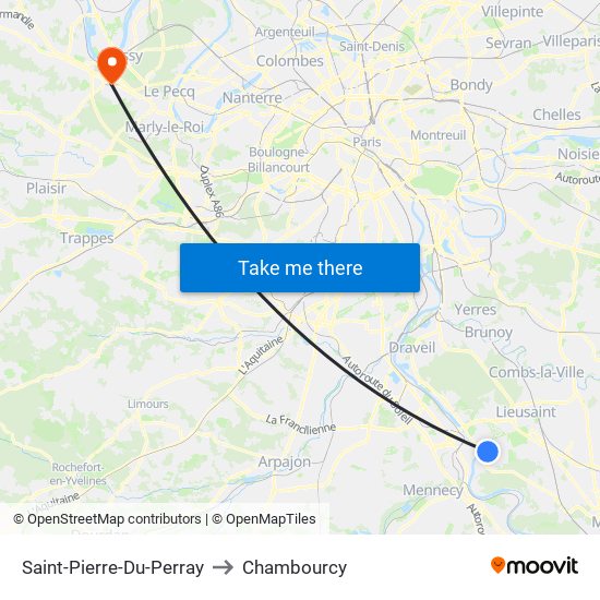 Saint-Pierre-Du-Perray to Chambourcy map