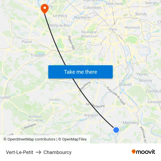 Vert-Le-Petit to Chambourcy map