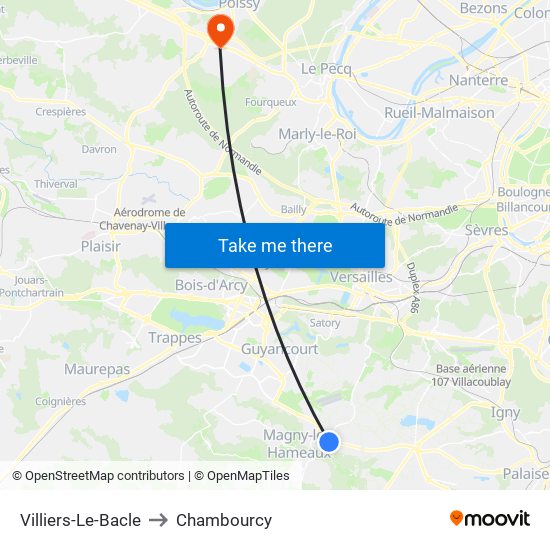 Villiers-Le-Bacle to Chambourcy map