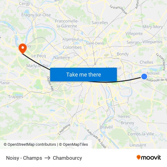 Noisy - Champs to Chambourcy map