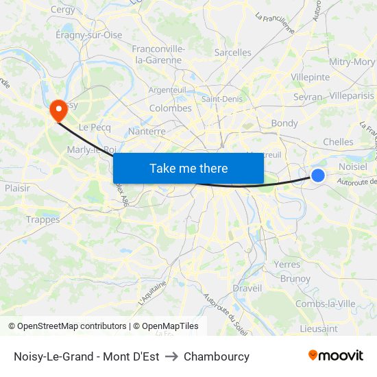 Noisy-Le-Grand - Mont D'Est to Chambourcy map