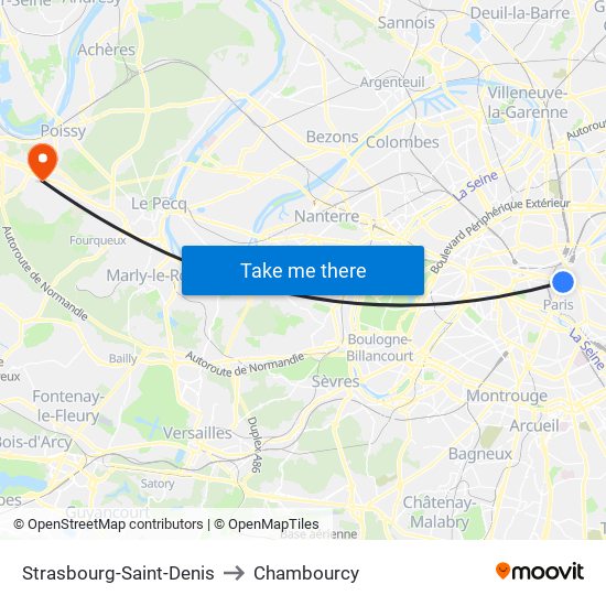 Strasbourg-Saint-Denis to Chambourcy map