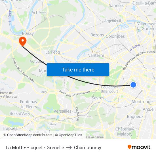 La Motte-Picquet - Grenelle to Chambourcy map