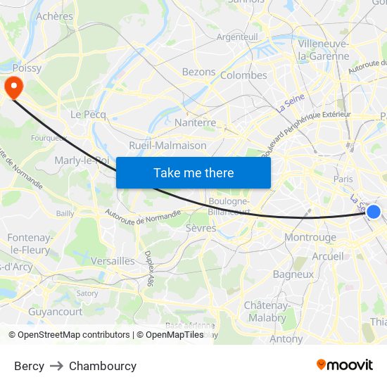 Bercy to Chambourcy map