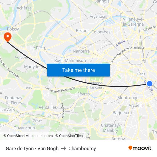 Gare de Lyon - Van Gogh to Chambourcy map