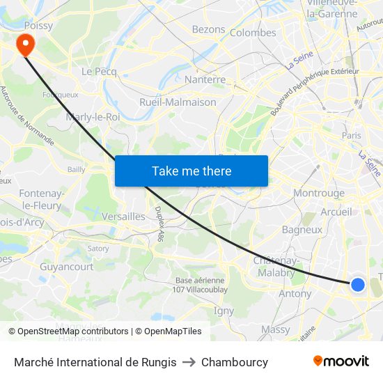 Marché International de Rungis to Chambourcy map