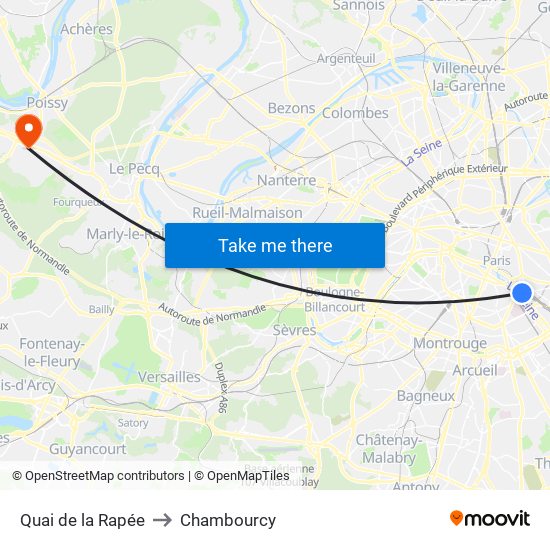 Quai de la Rapée to Chambourcy map