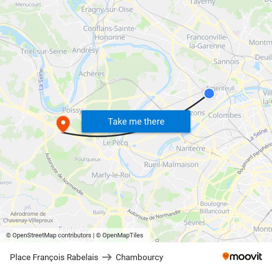 Place François Rabelais to Chambourcy map