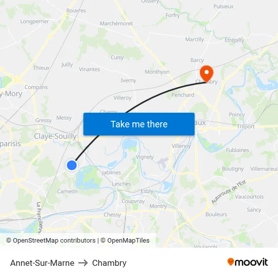 Annet-Sur-Marne to Chambry map