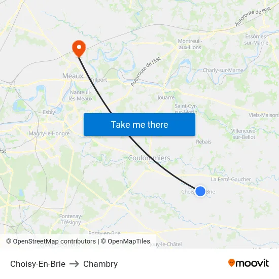 Choisy-En-Brie to Chambry map