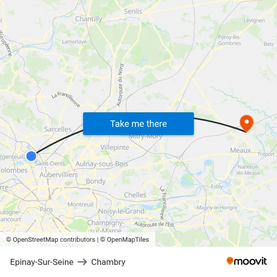 Epinay-Sur-Seine to Chambry map