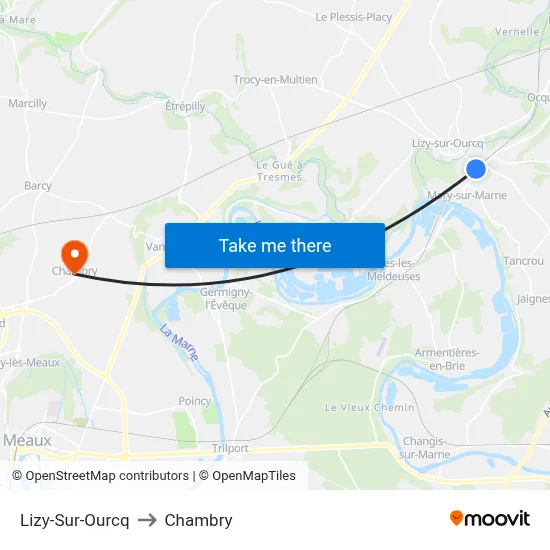 Lizy-Sur-Ourcq to Chambry map