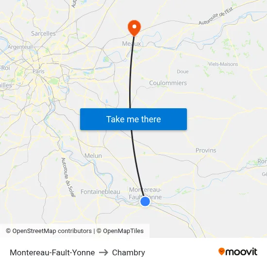 Montereau-Fault-Yonne to Chambry map