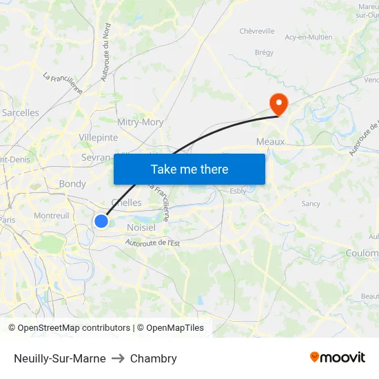 Neuilly-Sur-Marne to Chambry map
