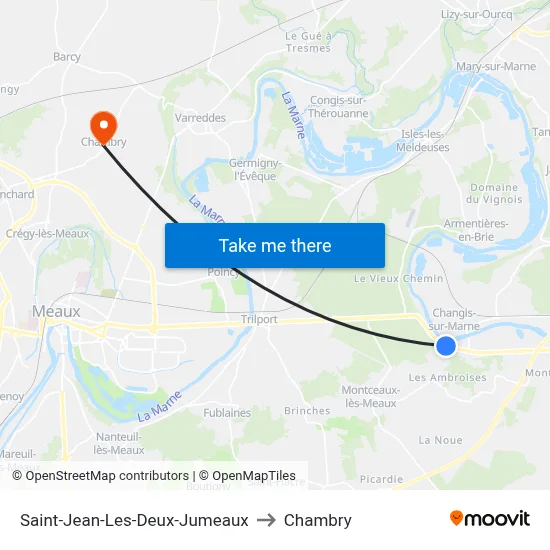 Saint-Jean-Les-Deux-Jumeaux to Chambry map