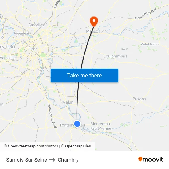 Samois-Sur-Seine to Chambry map