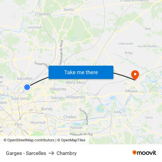 Garges - Sarcelles to Chambry map